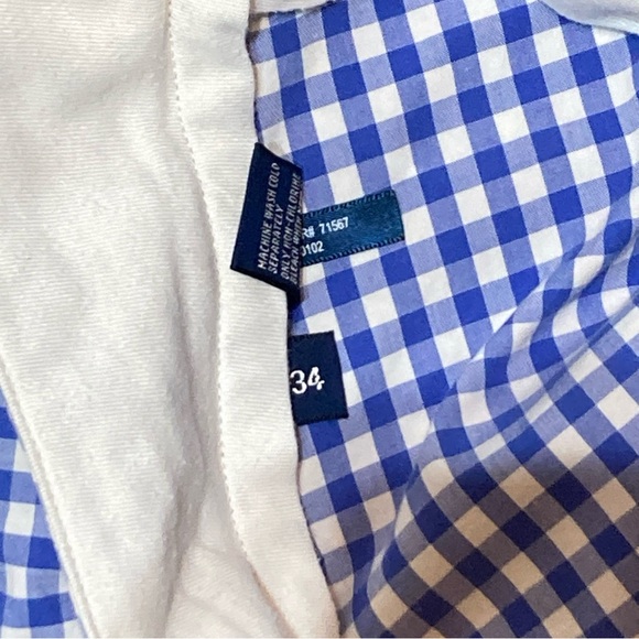 Polo Golf Ralph Lauren Mens 34 Blue White Gingham Check Shorts Preppy Sports - Picture 6 of 6